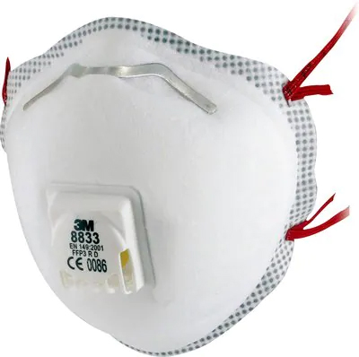 3M™ Respiratore antiparticolato, con valvola, FFP3, confezione piccola, 8833SP