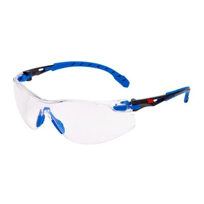 3M™ Solus™ 1000 Occhiali di protezione, montatura blu/nera, trattamento anti-appannamento/rivestimento antigraffio Scotchgard™ (K&N), lenti trasparenti, S1101SGAF-EU, 20/confezione