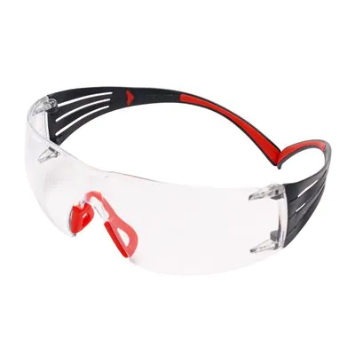 3M™ SecureFit™ 400 Occhiali di protezione, montatura rossa/grigia, trattamento anti-appannamento/rivestimento antigraffio Scotchgard™ (K&N), lenti trasparenti, SF401SGAF-RED-EU, 20/confezione