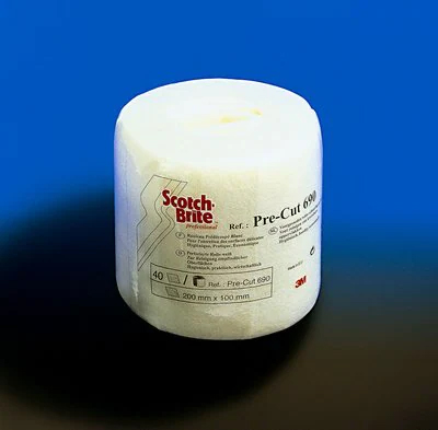 3M™ Scotch-Brite™ Rotolo Pre-Tagliato Pulizia Superfici Delicate 690, Bianco, 200 mm x 100 mm, 40/Rotolo