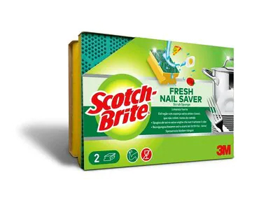 Spugna abrasiva Scotch-Brite® Fresh, salvadita, confezione da 2 pezzi