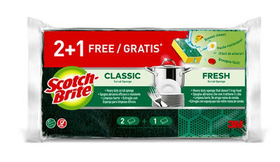 Scotch-Brite® Classic 2 pz. +1 pz. Fresh Heavy Duty gratis