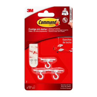 Command™ Ganci adesivi in plastica da soffitto, XSmall 17008